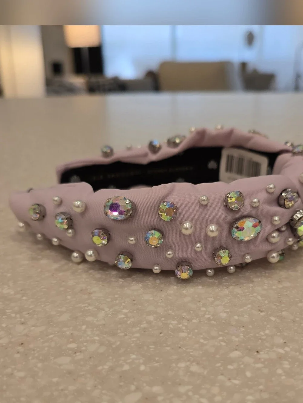 LELE SADOUGHI X Stoney Clover Lane Lilac Iridescent Crystal & Pearl Headband SCL